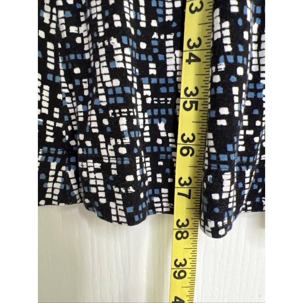 Soma Dress Nightgown Size Large Crossover Top Blue Black White Jersey Knit - Picture 7 of 8